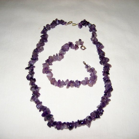 AMETHYST POLISHED STONE 2PC SET - Picture 1 of 1
